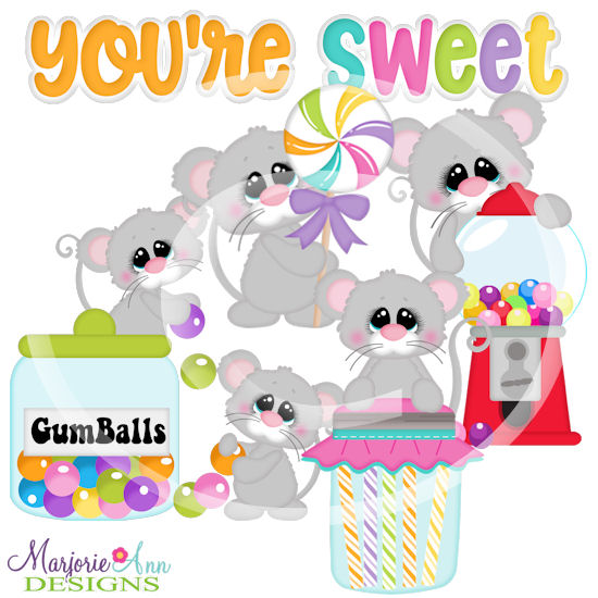 You're Sweet Like Candy-Mice SVG Cutting Files + Clipart - Click Image to Close